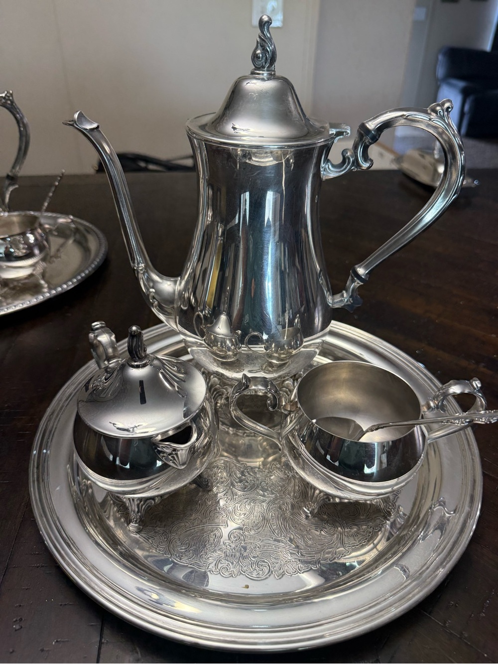 Oneida Silver Plated Tea Set - Silver